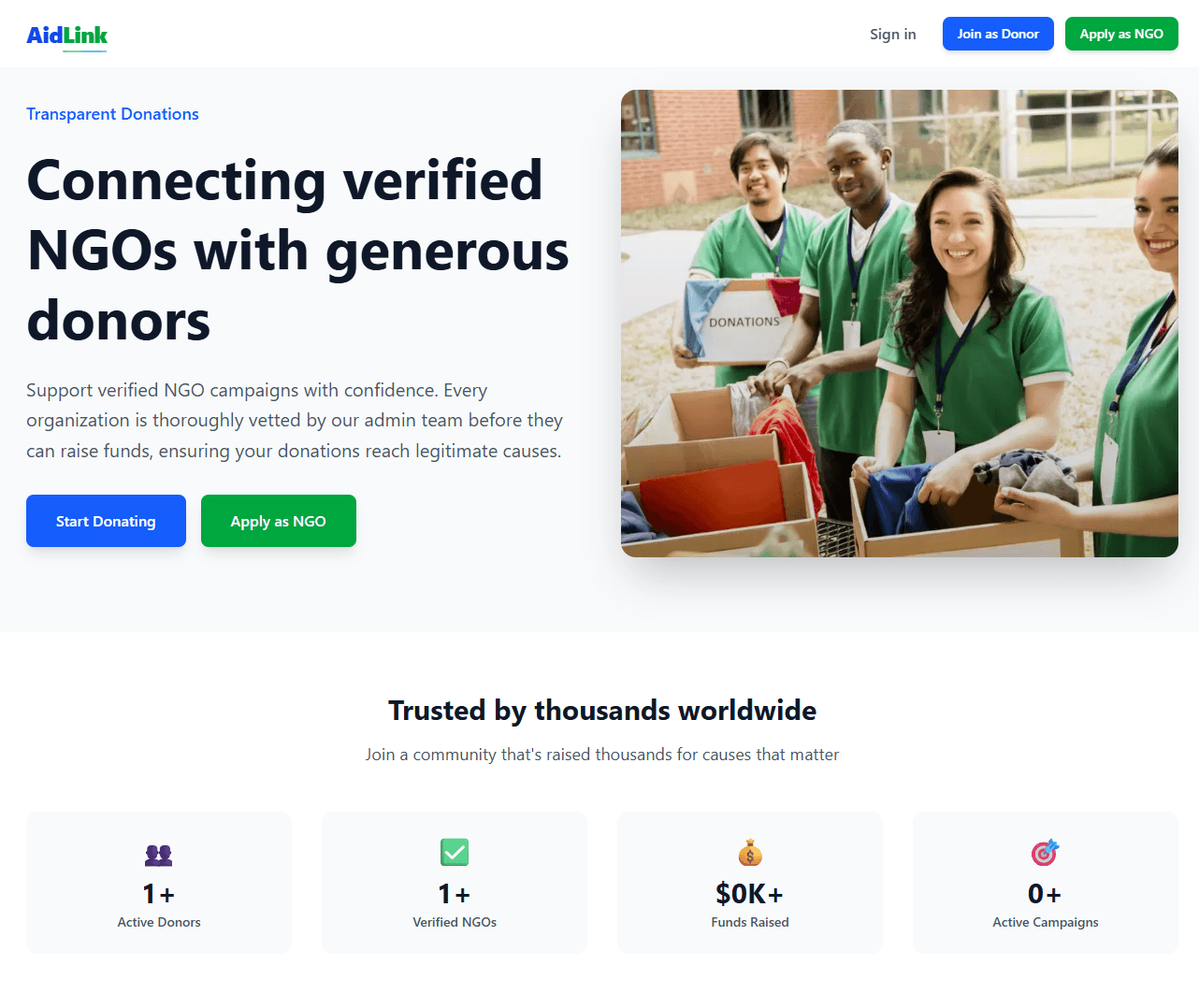 AidLink project screenshot
