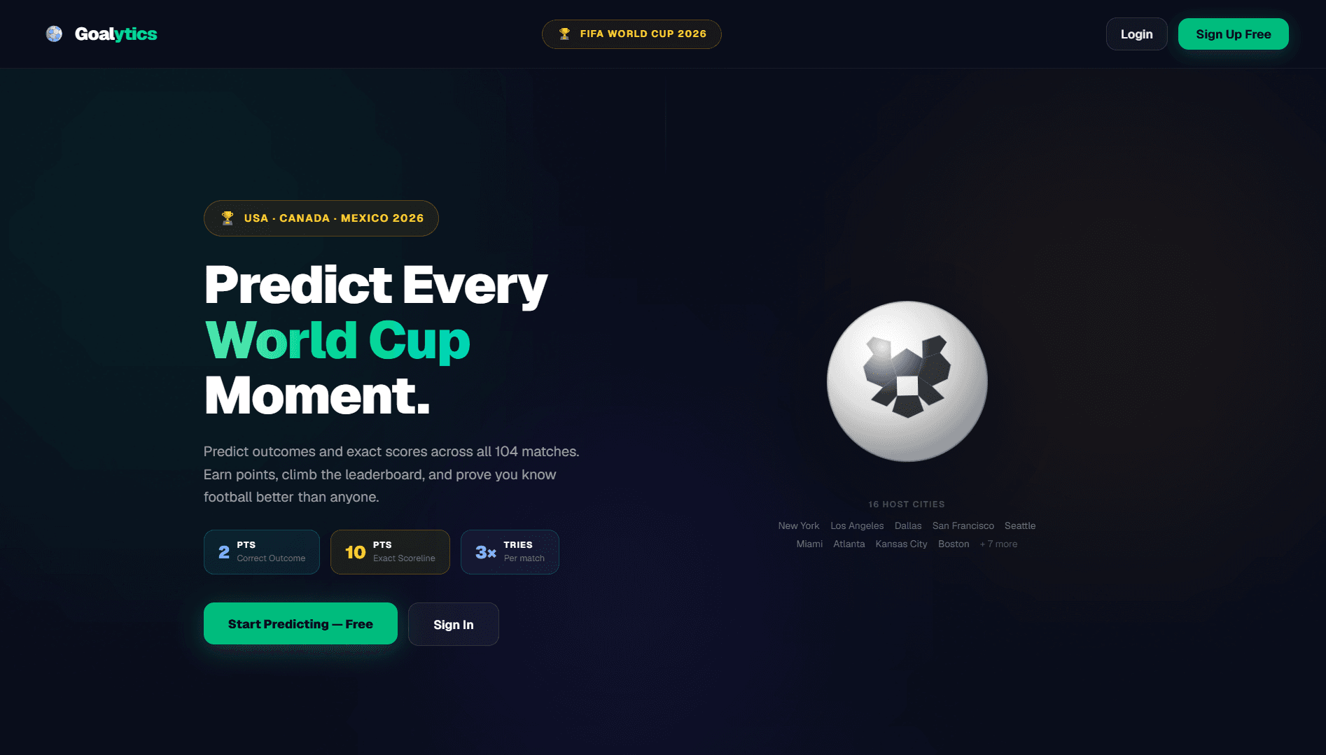 Goalytics project screenshot